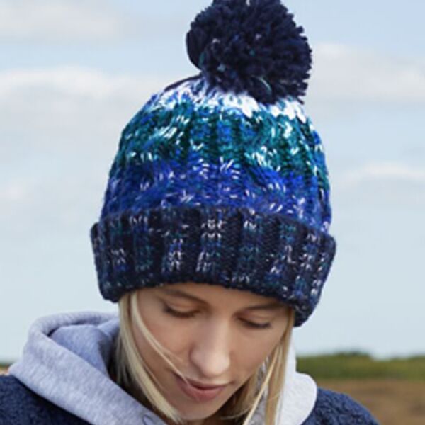 Beechfield Corkscrew Pom Pom Beanie Thumbnail